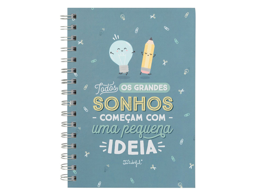 1 cadernos com frases na capa