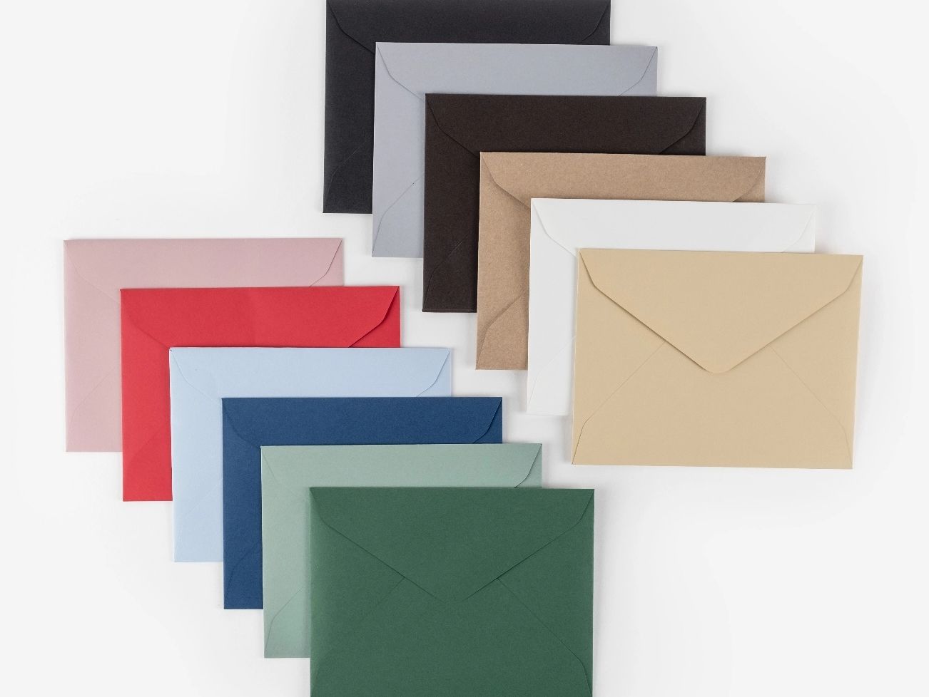 Envelopes de várias cores